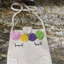 Crochet Handmade Unicorn Kids Sling Bag 