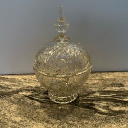  Vintage Candy Dish with Lid Bohemian Crystal