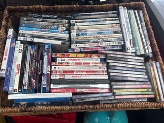 Large Lot of DVDs, Blu-rays, and CDs