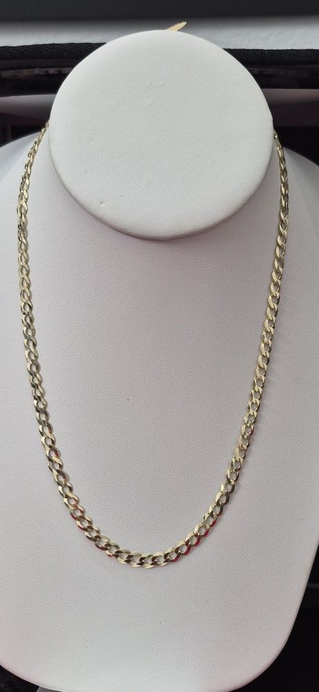 10kt Gold Curb Design Solid Chain