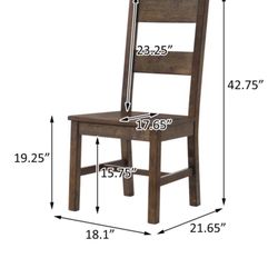 6 BRAND NEW DINING CHAIRS - Solid Wood - brown
