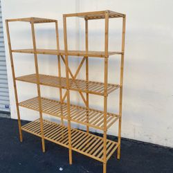 5-tier bamboo shelf , bamboo flower stand