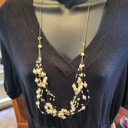 Necklace Imitation Pearls Stransa Multiple Short And Long 