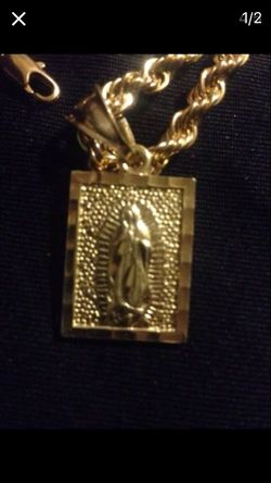 14K st. Maria solid gold pendant(only)
