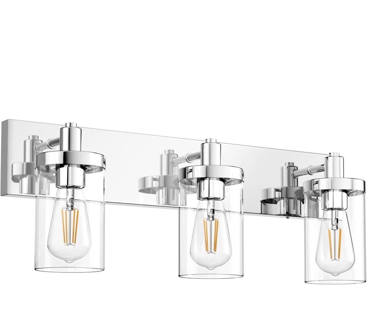 Aipsun Chrome Vanity Light for Bathroom 3 Light Farmhouse...