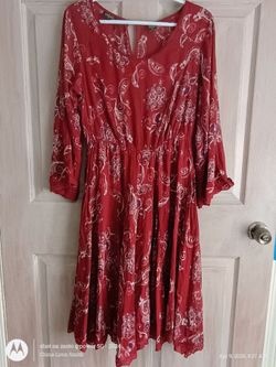 Lola P Burgandy Paisley Dress