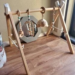 Wooden Montessori Baby Gym with Mirror