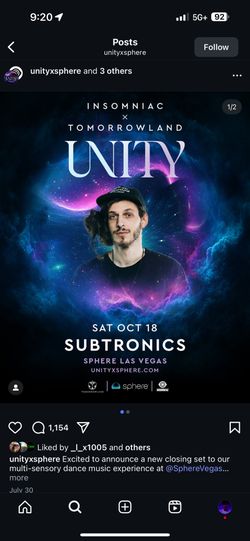 Subtronics At sphere 10/18 3 Tickets