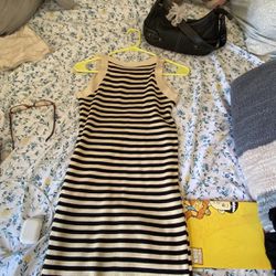 black and white lines dress 