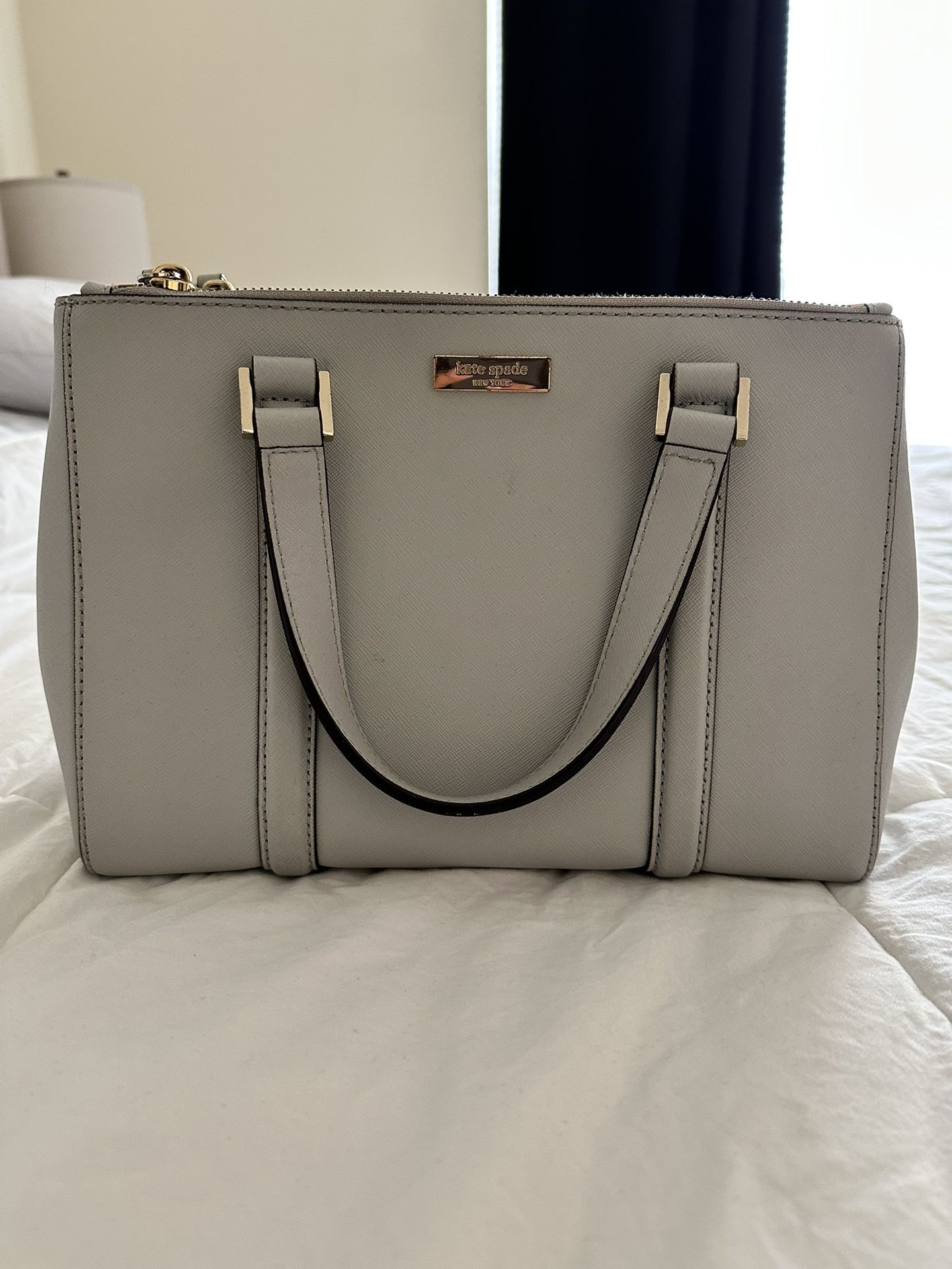 Kate Spade Small Leather Tote - Light Grey