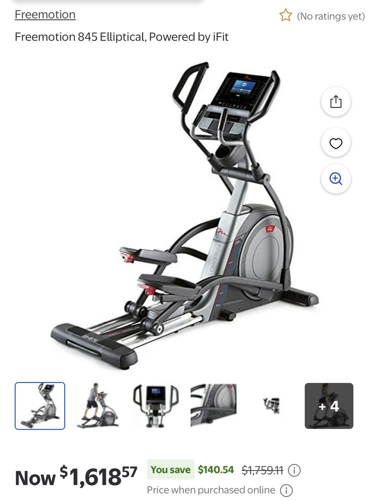Elliptical Freemotion 845 with Manual 