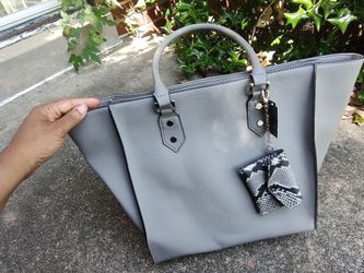 New Grey Zippered Bag 12 w bottom x 11 H x 5w
