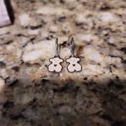 Stainless Steel Off White Earrings 