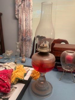Vintage glass oil lamp
