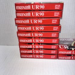 Maxell UR 90 Minute Blank Audio Cassette Tapes Normal Bias Lot Of 11 New Sealed