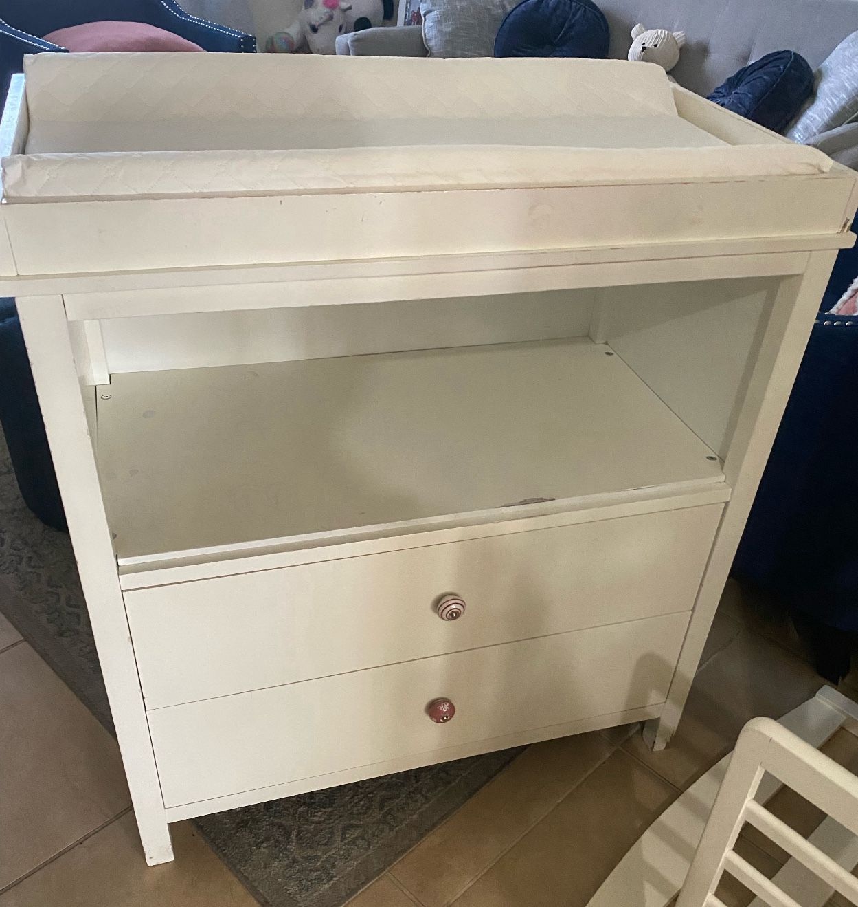 White Dresser And Changing Table