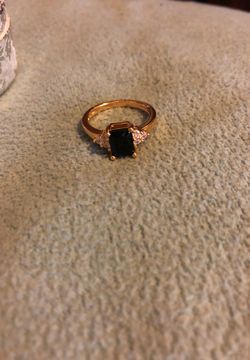 24k gold filled black onyx ring
