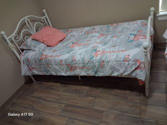 White Metal Twin Bed Frame