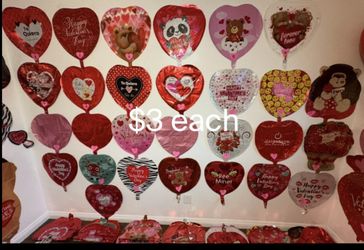 Valentines Printed Small Balloons . Grab And Go . 
