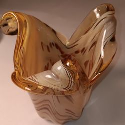 Murano White Cristal Collection Vase  5 3/4"H