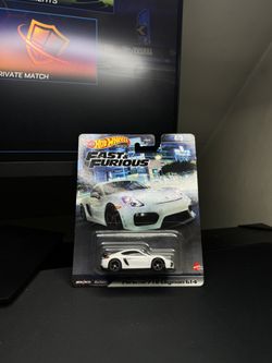 2023 Hot Wheels Premium Fast & Furious 4/5 PORSCHE 718 CAYMAN GT4 White w/RR's