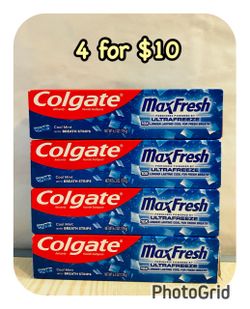 (4) Colgate MaxFresh 6.3 oz each, 4 for $10 or $3 each‼️