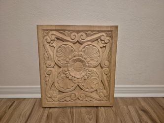 Carved Wood Floral Wall Panel