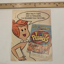 Vintage 2005 The Flintstones Fruity Pebbles Wilma Flintstone Magazine Ad Small Rip by Hair. Barely Can See