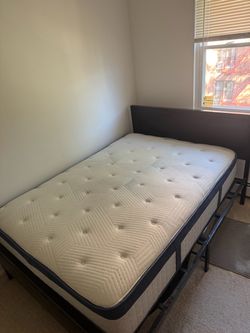 Full Size Mattress with Metal Bed Frame