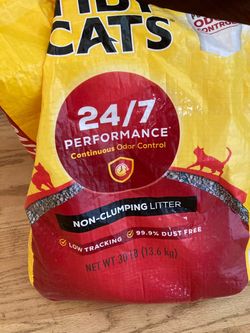 OPEN BAG OF CAT LITTER