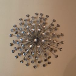 Sparkle Crystal Silver Burst Wall Art / Decor