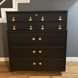 Black Wood Dresser Credenza Chest