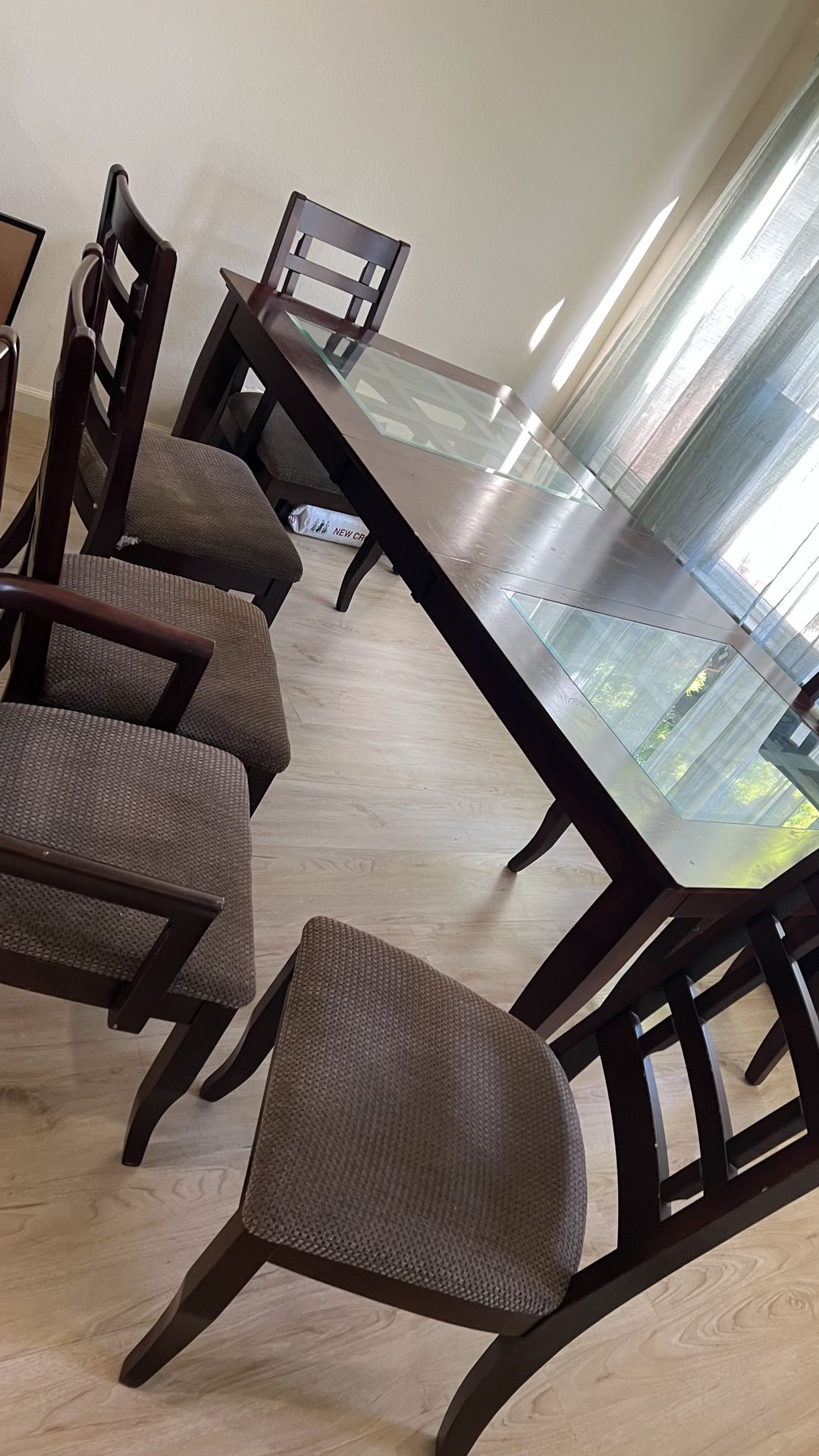 Red Cherry wood table 6 chairs