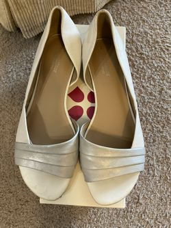 Naturalizer Jenah White/Silver Leather Sandals Womens 8M