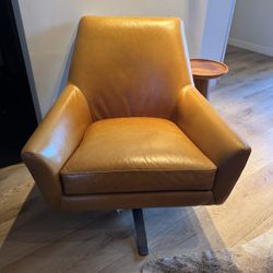 CB2 leather Swivel Chair