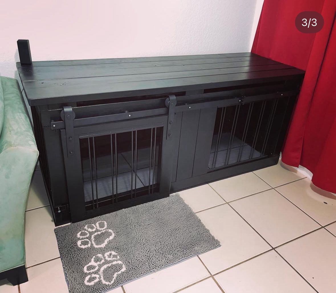 Black Wooden Dog Crate Furniture
