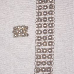 .950 Sterling Silver Bracelet & Ring Set 56 Grams