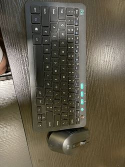 Rii RKM709 2.4 Gigahertz Ultra-Slim Wireless Keyboard and Mouse Combo, Multimedia Office Keyboard for PC, Laptop and Desktop,Business Office(Black)