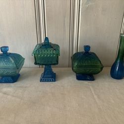 Glass Vase Goblets Vintage