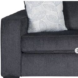 Like New Blue Fabric Sofa – 1 Month Old – Moving Sale
