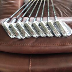 Ben Hogan RH Apex Forged Irons 3-PW Rifle FCM 6.0 Flighted Precision Stiff Shaft 