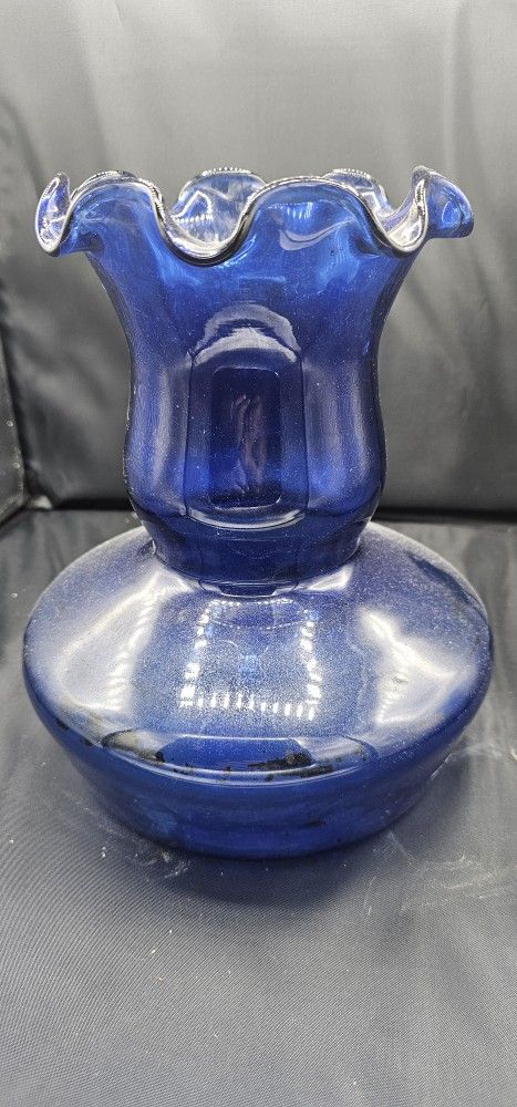 Vintage Blue Glass Vase