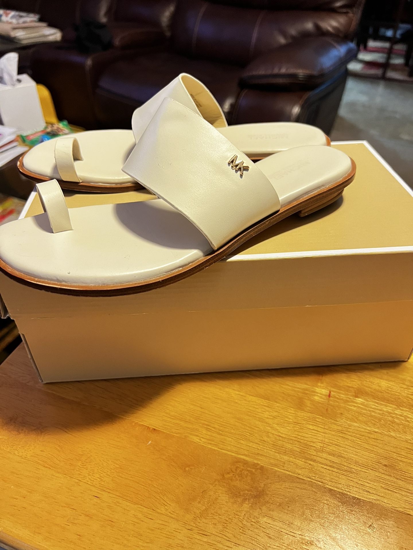 Michael Kors Cream August Flat Sandals