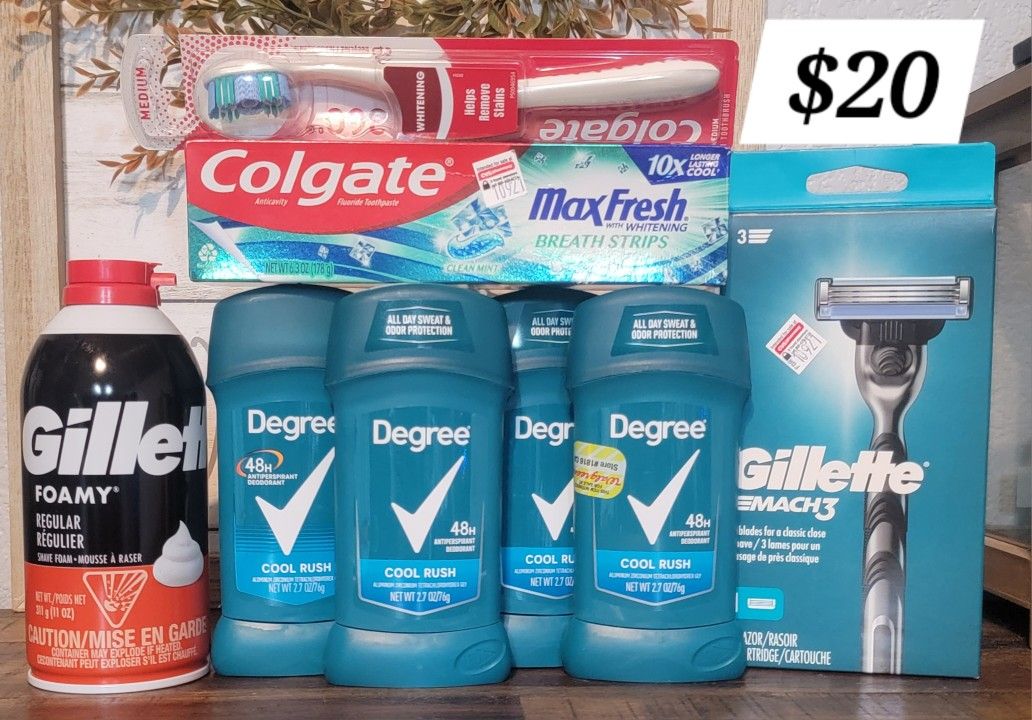 Degree Men Deodorant, Colgate Toothpaste, Toothbrush, Gillette Razors And Gillette Shaving Gel $20 Near Costco In Panama Line #93313