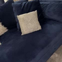 Suede Navy Blue Sofa
