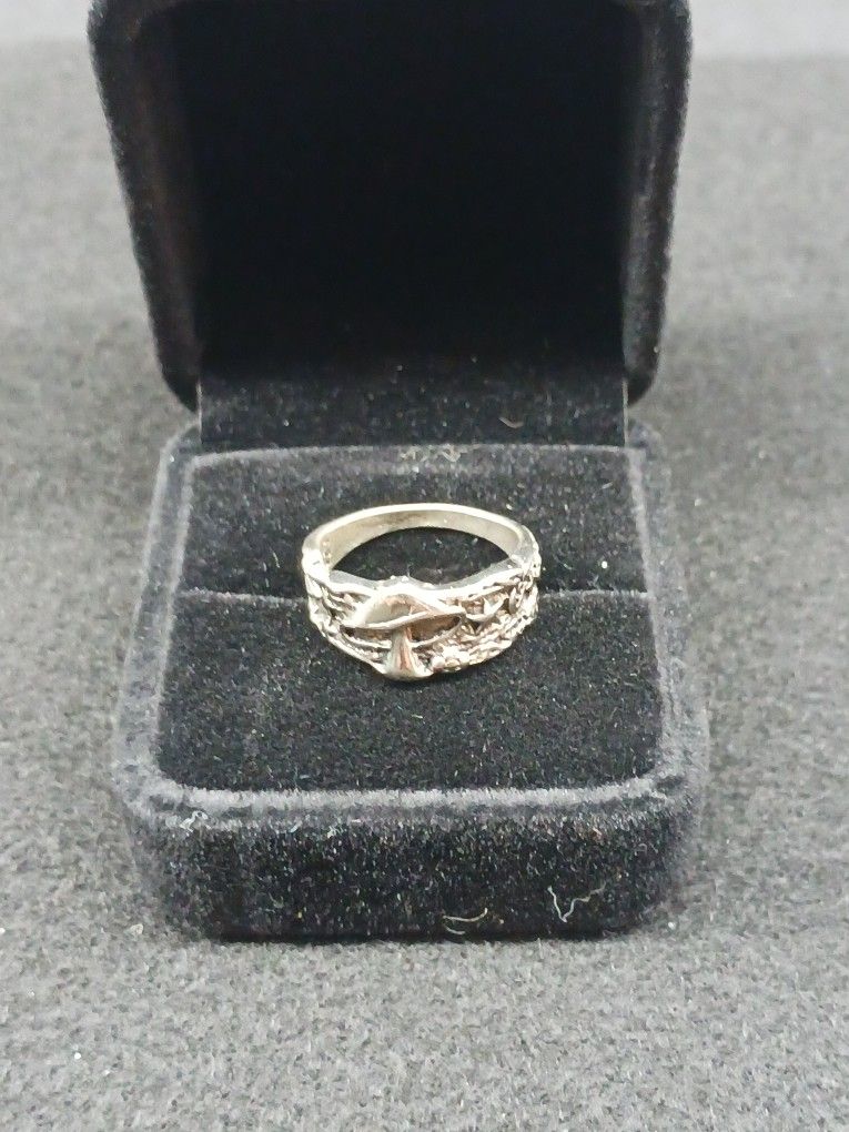 925 Silver mushroom ring 7 1/4