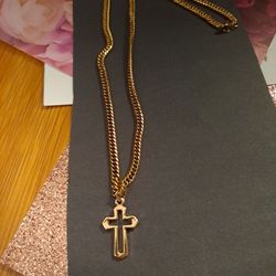 Gold Curb Link W/Pendant 