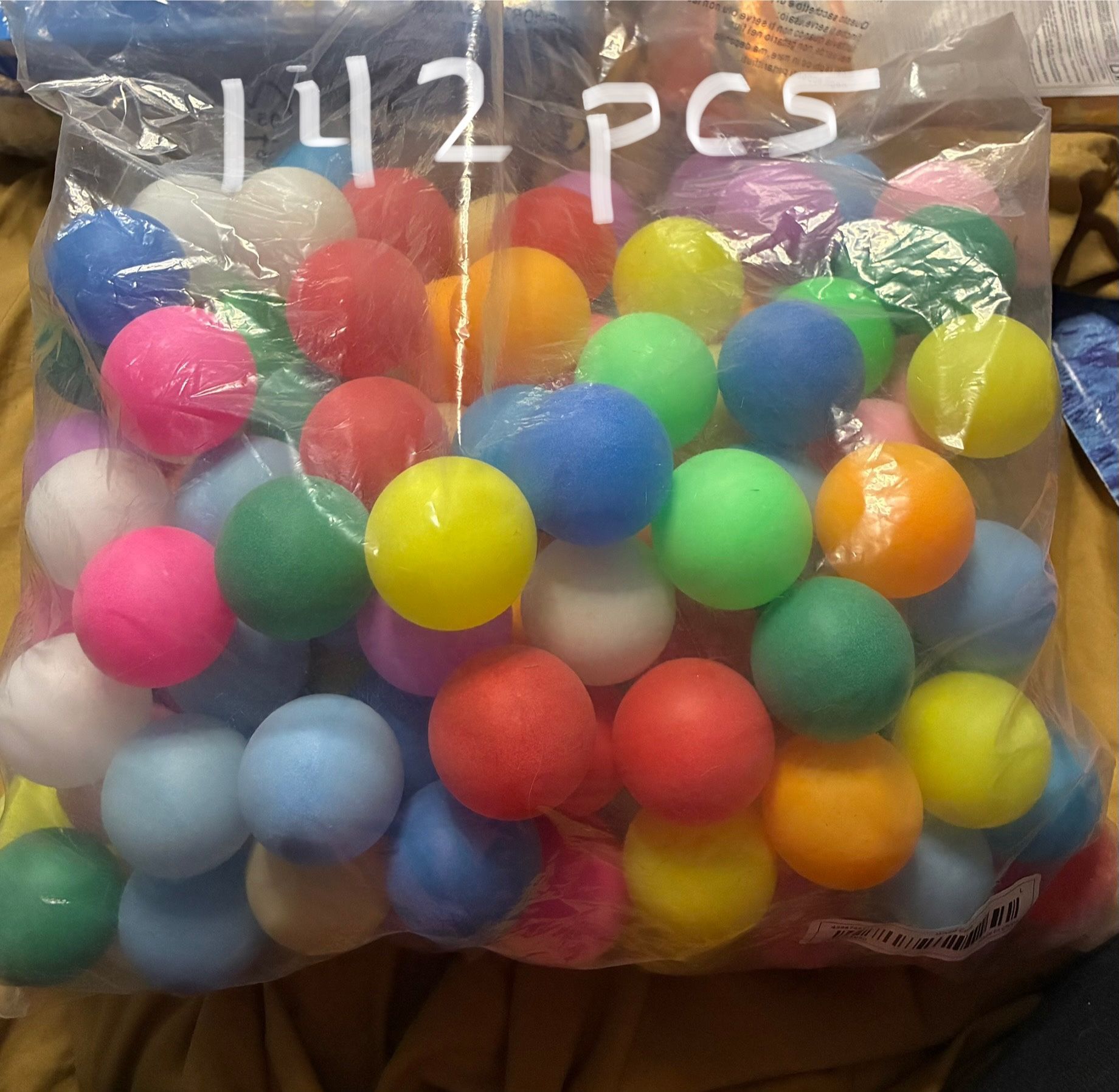 New 142 pcs Ping Pong balls different colors. Cash Only