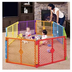 Toddleroo by North States - Superyard Baby Play Yard: Freestanding 6-Panel Baby Playpen - Indoor or Outdoor Use - Made in USA -  Colorplay