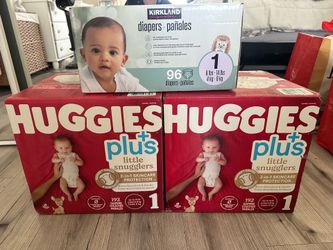 Huggies and Kirkland Diapers - all size 1